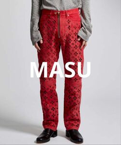 美品 MASU FLOWER-CUT LEATHER PANTS レザーパンツ