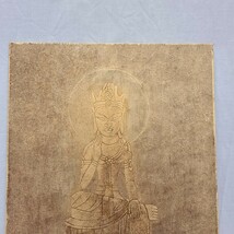 1☆ 高橋常雄 『菩薩思惟像』仏画 日本画 色紙画 金落款 金泥仕様 33.5cm×24.5cm 絵画 真作 他多数出品中!_画像4