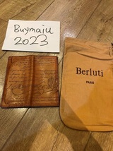 【1円】初期 廃盤 美品 袋付 Berluti　ベルルッティ　エべネ　カリグラフィ　二つ折り長財布 ブラウン LV HERMES DIOR fragment moncler_画像2