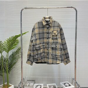 メゾンマルジェラ Maison Margiela ジャケット 中綿入り 保温 保暖 アウター 秋冬 コート チェック柄 カジュアル メンズ レディース 兼用 L