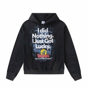 VETEMENTS ヴェトモン パーカー メンズ レディース スウェット トップス 「I'm not doing shit today.」 Lサイズ