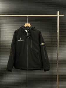 STONE ISLAND ストーンアイランド ジャケット メンズ レディース 黒 秋冬 コート トップス 防風 中綿入り 暖かい アウター 2XL