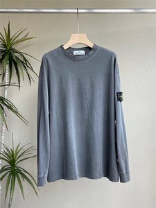 STONE ISLAND ストーンアイランド ヴィンテージ加工 T-SHIRT Tシャツ メンズ 紳士着 長袖 トップス 秋冬 服 グレー色 XLサイズ