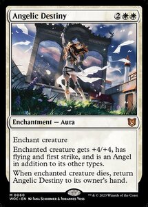 MTG ■白/英語版■ 《天使の運命/Angelic Destiny》エルドレインの森：統率者 WOC