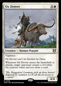 MTG ■白/英語版■ 《雄牛曳き/Ox Drover》エルドレインの森：統率者 WOC