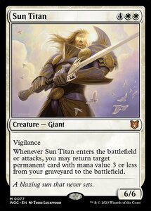 MTG ■白/英語版■ 《太陽のタイタン/Sun Titan》エルドレインの森：統率者 WOC