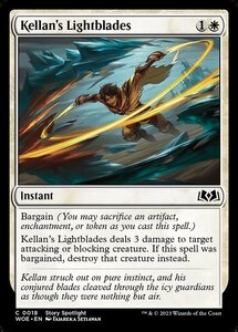 MTG ■白/英語版■ 《ケランの光刃/Kellan's Lightblades》★FOIL★エルドレインの森 WOE