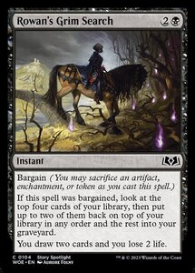 MTG ■黒/英語版■ 《ローアンの陰惨な調査/Rowan's Grim Search》★FOIL★エルドレインの森 WOE