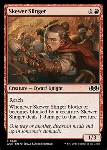 MTG ■赤/英語版■ 《串焼き投げ/Skewer Slinger》★FOIL★エルドレインの森 WOE