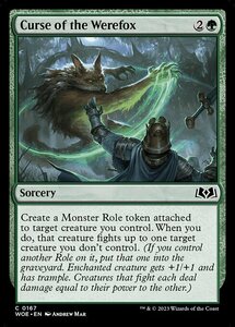 MTG ■緑/英語版■ 《人狐の呪い/Curse of the Werefox》★FOIL★エルドレインの森 WOE