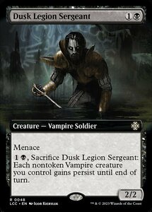 MTG ■黒/英語版■ 《薄暮軍団の兵長/Dusk Legion Sergeant》▲ 拡張アート▲ イクサラン：失われし洞窟 統率者 LCC