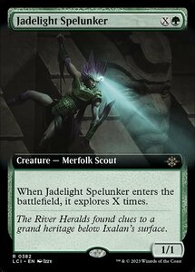 MTG ■緑/英語版■ 《翡翠光の洞窟探検家/Jadelight Spelunker》 ★拡張FOIL★ イクサラン：失われし洞窟 LCI