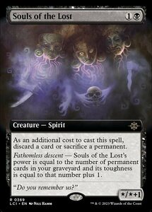 MTG ■黒/英語版■ 《迷いし者の魂/Souls of the Lost》 ▲拡張アート▲ イクサラン：失われし洞窟 LCI