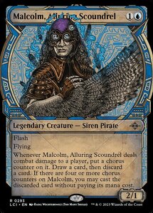 MTG ■青/英語版■ 《魅惑の悪漢、マルコム/Malcolm, Alluring Scoundrel》 ▲ショーケース▲ イクサラン：失われし洞窟 LCI