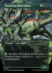 MTG ■緑/英語版■ 《打ち壊すブロントドン/Thrashing Brontodon》 ▲ボーダーレス▲ イクサラン：失われし洞窟 LCI