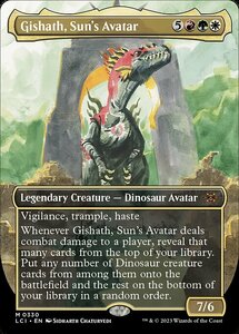 MTG ■金/英語版■ 《太陽の化身、ギシャス/Gishath, Sun's Avatar》 ▲ボーダーレス▲ イクサラン：失われし洞窟 LCI