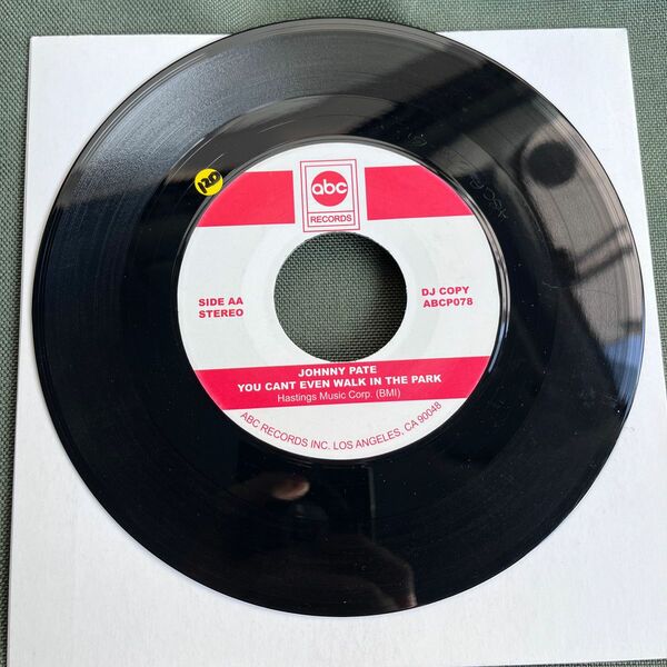 johnny pate/you cant even wark in the park 7inch レコード　jazz funk