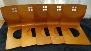 【美品中古】oliver オリバー 木製 座椅子 5点セット 曲木 国内メーカー 和モダン 旅館 和室