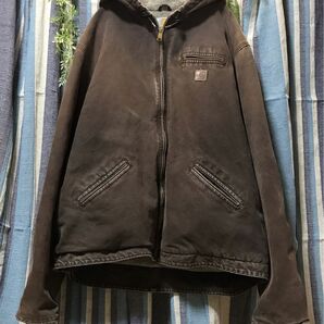 Carhartt カーハート　ボア　ダック　アクティブ　ジャケット　J141 革パッチ　2XL ゆるダボ　古着　デトロイト