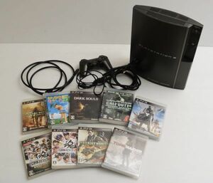 K000N85T//SONY ソニー PlayStation3 PS3 プレステ3 CECHH00 本体 ソフト セット / プロ野球スピリッツ,ダークソウル,DESTINY ※現状品