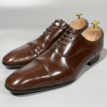 即決 REGAL リーガル ストレートチップ 内羽根式 ブラウン 茶色 メンズ 本革 レザー 革靴 24cm ビジネスシューズ フォーマル 紳士靴 E1856_画像1