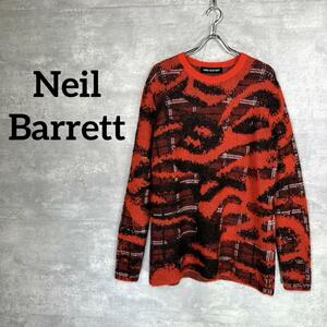 『Neil Barrett』 ニールバレット (XS) 総柄 モヘアニット