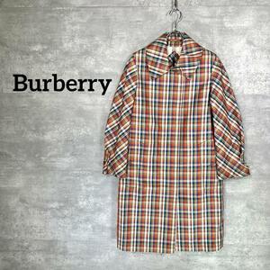 『Burberry』バーバリー (36) チェック柄 ステンカラーコート