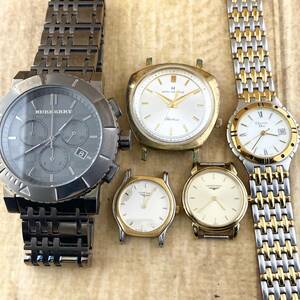 【1円〜】LONGINES ロンジン/ HAMILTON ハミルトン/BURBERRY バーバリー 他 腕時計 メンズ レディース 5本セット まとめ ジャンク