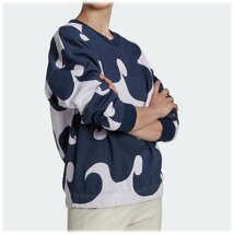 新品未使用◆送料無料(レディースL) アディダス×マリメッコ adidas×Marimekko 裏フリーストレーナー　ラベンダー×ネイビー_画像9