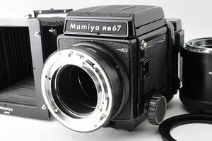 Mamiya RB67 Pro SD マミヤ 中判カメラ ボディ + 120 FilmBack 【No1,2 エクステンションチューブセット、じゃ腹レンズフード付】#276A