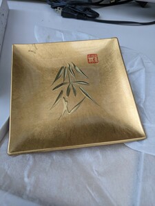 金沢箔　菓子皿　金箔工芸品　5枚セット　アンティーク　漆器