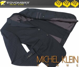 5063●ミッシェルクランオム MICHEL KLEIN HOMME●新品　97280 【背抜き】 シャドーストライプ　セットアップジャケット　ネイビー/XL　定