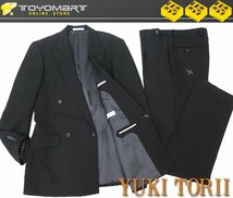 T13●YUKI TORII HOMME ユキトリイ●新品 【NIKKE社 黒の王様】ダブルブレスト フォーマルスーツ　ブラック/A5　定価75900円_画像1