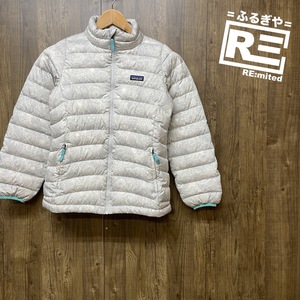 patagonia パタゴニア キッズ ダウンセーター ダウンジャケット XL 総柄 グレー アウトドア