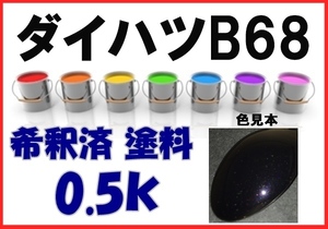 ◇ ダイハツB68　塗料　ミスティックブルーマイカアロワナ　タント　希釈済　カラーナンバー　カラーコード　B68