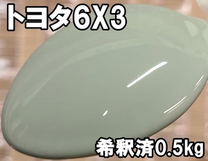 ◇ トヨタ6X3　塗料　希釈済　0.5kg　1液　アーバンカーキ　ルナロック　RAV4　6x3