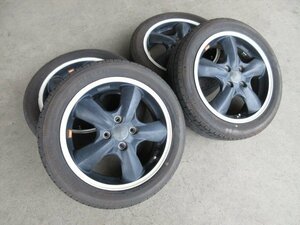 ワーク Goocars 15インチ 5J +46 PCD100 4穴 165/55R15 タイヤ付き 4本セット 中古