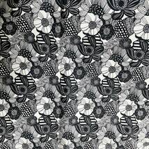 モダンな北欧風デザイン花柄ブロード生地コットン布はぎれ2ｍモノトーン黒白モノクロ_画像5