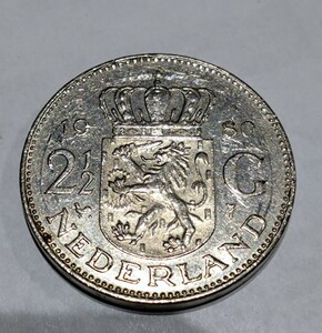 オランダ 2 1/2G 2.5ギルダー 外国銭 硬貨 1980年