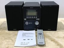 12-3-120 SONY ソニー マイクロハイファイコンポーネントシステム HCD-M35WM CD/MD/テープ/USB リモコン付き(通電OK)_画像1