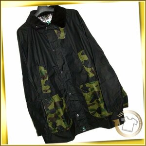 80■21AW BARBOUR×BAPE 1ST CAMO BEDALE JACKET ブラック Lサイズ 未使用 アベイシングエイプ バブアー SK29_230911_1