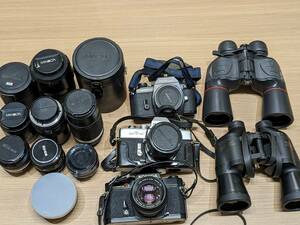 【MSO-2420a】カメラ カメラレンズ 双眼鏡 おまとめ Nikon MINOLTA KONICA 動作未確認 大量 ジャンク品 中古品 保管品 現状品