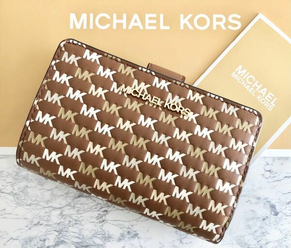 ★限定セール★国内正規品　MICHAEL KORS マイケルコース　折り財布　ブラウン　新品