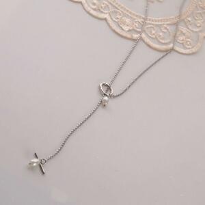 lalieto pearl long necklace surgical stainless steel 