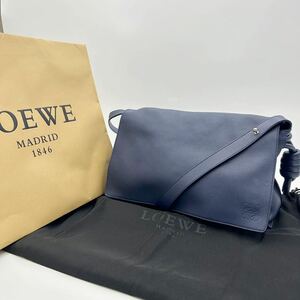 1円【極美品・現行品】LOEWE ロエベ フラメンコ ショルダーバッグ メッセンジャー アナグラム レザー 付属品完品 ネイビー 紺色