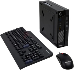 ＜中古超小型パソコンセット＞Lenovo－M53 4GB・HDD320GB・Win10・DVD・OFFICE2019・無線LAN付き・キーボードとマウス