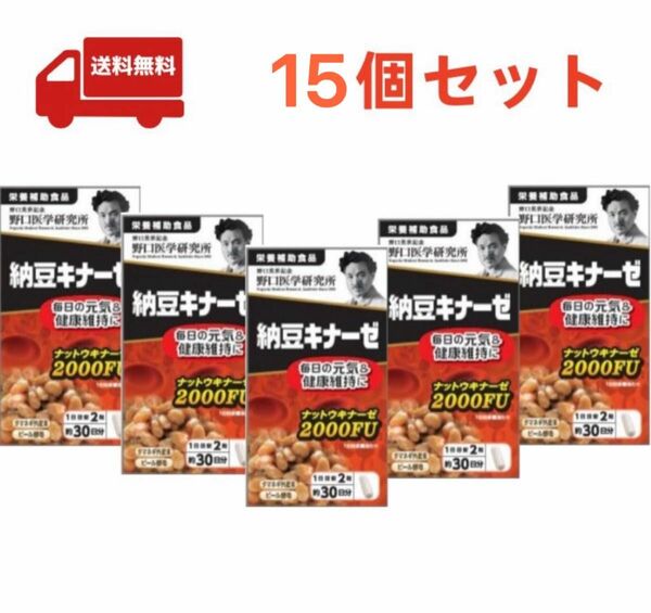 野口医学研究所 納豆キナーゼ 60粒/個 野口納豆2000FU 国内正規品 15個 血糖血圧対策 新品 未開封 サプリメント