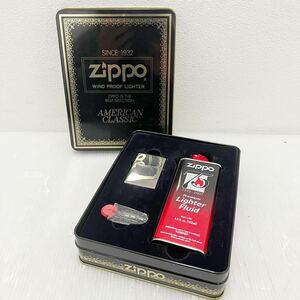 D(1207g11) ZIPPO AMERICAN CLASSIC SINCE1932 ジッポ オイルライター 缶ケース入り ベストコレクション ★火花OK 