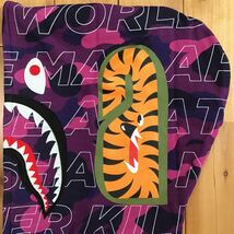 Text color camo シャーク パーカー Sサイズ shark full zip hoodie a bathing ape BAPE エイプ ベイプ purple camo 迷彩 i49al_画像5