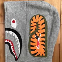 シャーク パーカー スウェット スタジャン Lサイズ グレー shark hoodie sweat varsity jacket a bathing ape BAPE エイプ ベイプ i25_画像5